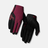 Giro Women Havoc Adult Cycling Gloves showcasing the seamless palm and breathable mesh Dark Cherry Raspberry